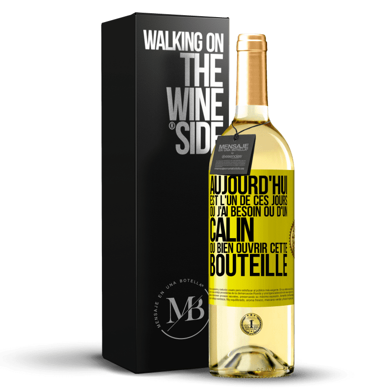 29,95 € Envoi gratuit | Vin blanc Édition WHITE Aujourd'hui est l'un de ces jours où j'ai besoin ou d'un câlin ou bien ouvrir cette bouteille Étiquette Jaune. Étiquette personnalisable Vin jeune Récolte 2024 Verdejo