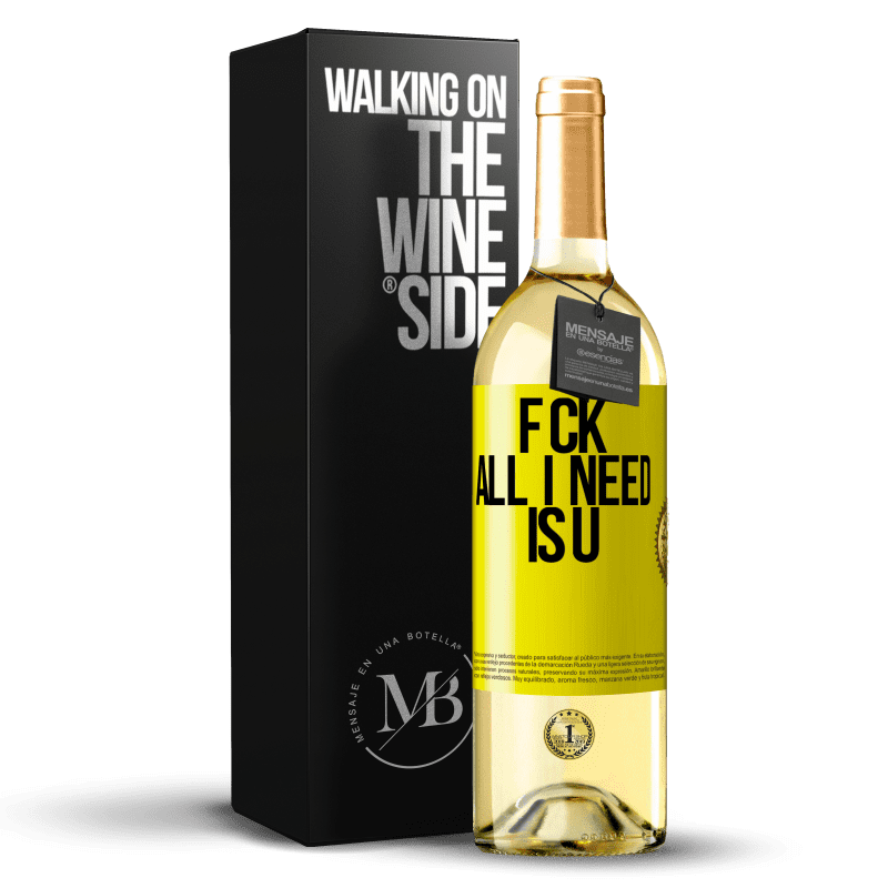 29,95 € Spedizione Gratuita | Vino bianco Edizione WHITE F CK. All I need is U Etichetta Gialla. Etichetta personalizzabile Vino giovane Raccogliere 2024 Verdejo