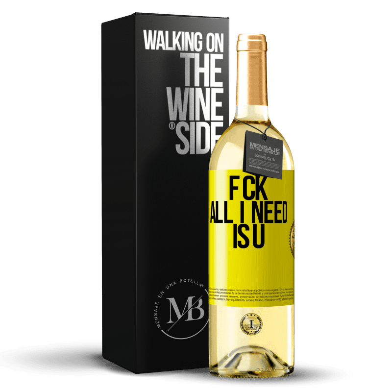 29,95 € Spedizione Gratuita | Vino bianco Edizione WHITE F CK. All I need is U Etichetta Gialla. Etichetta personalizzabile Vino giovane Raccogliere 2025 Verdejo