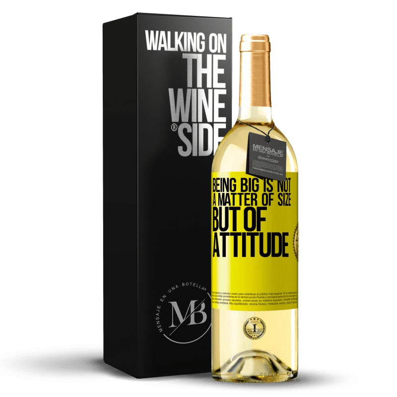 29,95 € Бесплатная доставка | Белое вино Издание WHITE Быть большим - это не вопрос размера, а отношения Желтая этикетка. Настраиваемая этикетка Молодое вино Урожай 2023 Verdejo