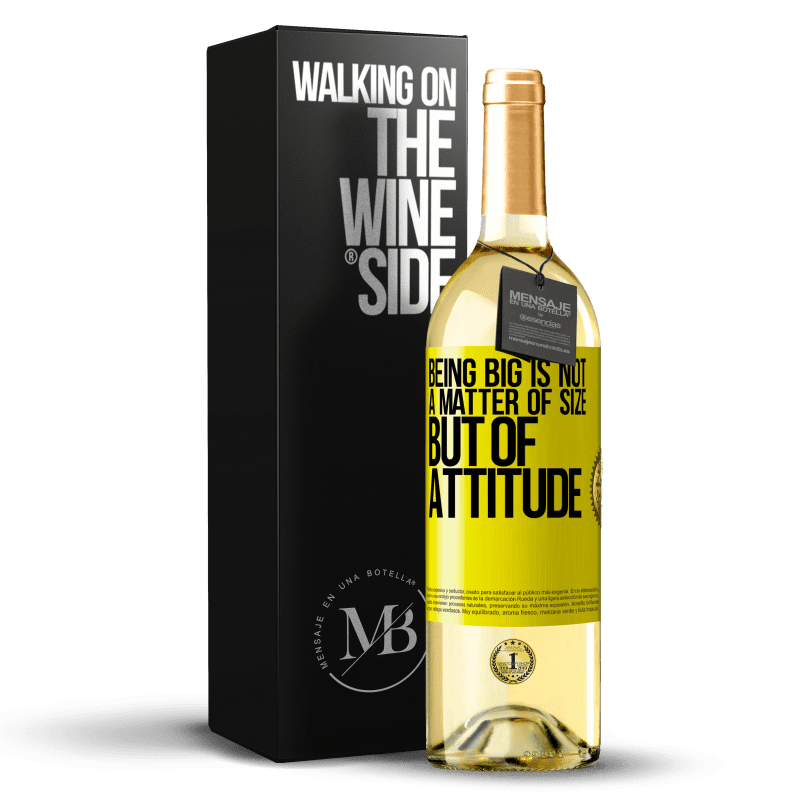 29,95 € Free Shipping | White Wine WHITE Edition Being big is not a matter of size, but of attitude Yellow Label. Customizable label Young wine Harvest 2025 Verdejo