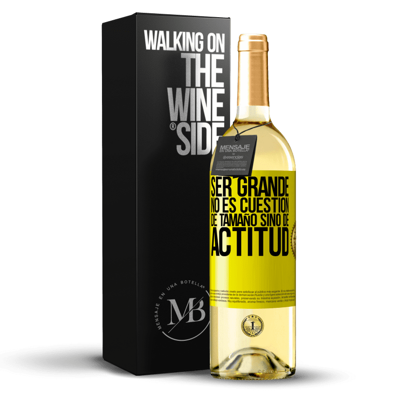 29,95 € Envío gratis | Vino Blanco Edición WHITE Ser grande no es cuestión de tamaño, sino de actitud Etiqueta Amarilla. Etiqueta personalizable Vino joven Cosecha 2025 Verdejo