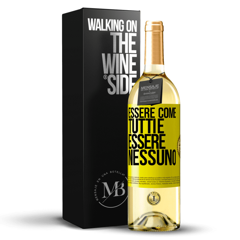 29,95 € Spedizione Gratuita | Vino bianco Edizione WHITE Essere come tutti è essere nessuno Etichetta Gialla. Etichetta personalizzabile Vino giovane Raccogliere 2024 Verdejo