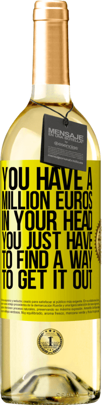 29,95 € Free Shipping | White Wine WHITE Edition You have a million euros in your head. You just have to find a way to get it out Yellow Label. Customizable label Young wine Harvest 2025 Verdejo