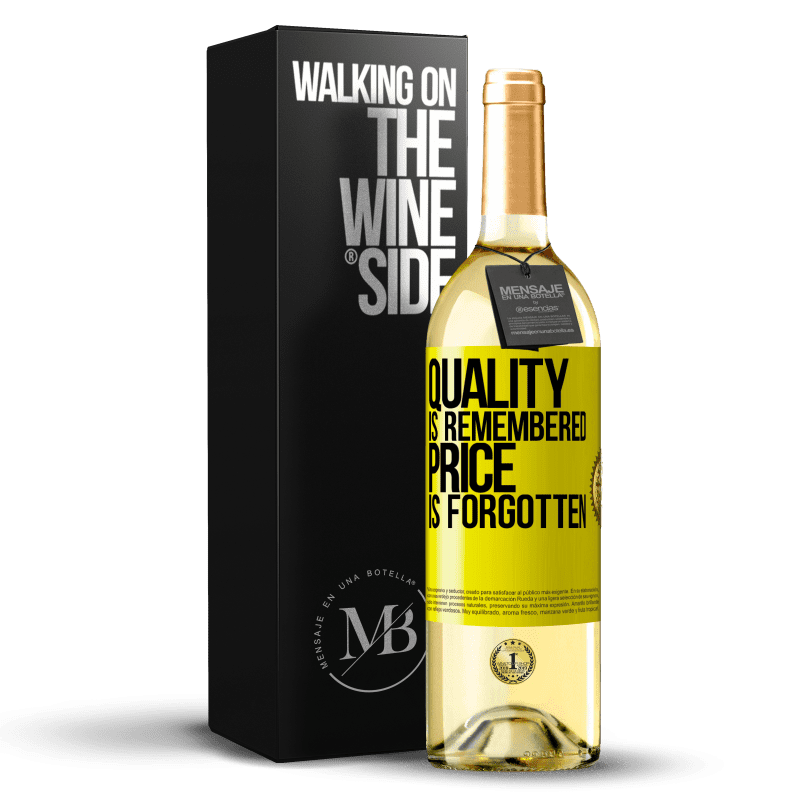29,95 € Free Shipping | White Wine WHITE Edition Quality is remembered, price is forgotten Yellow Label. Customizable label Young wine Harvest 2024 Verdejo