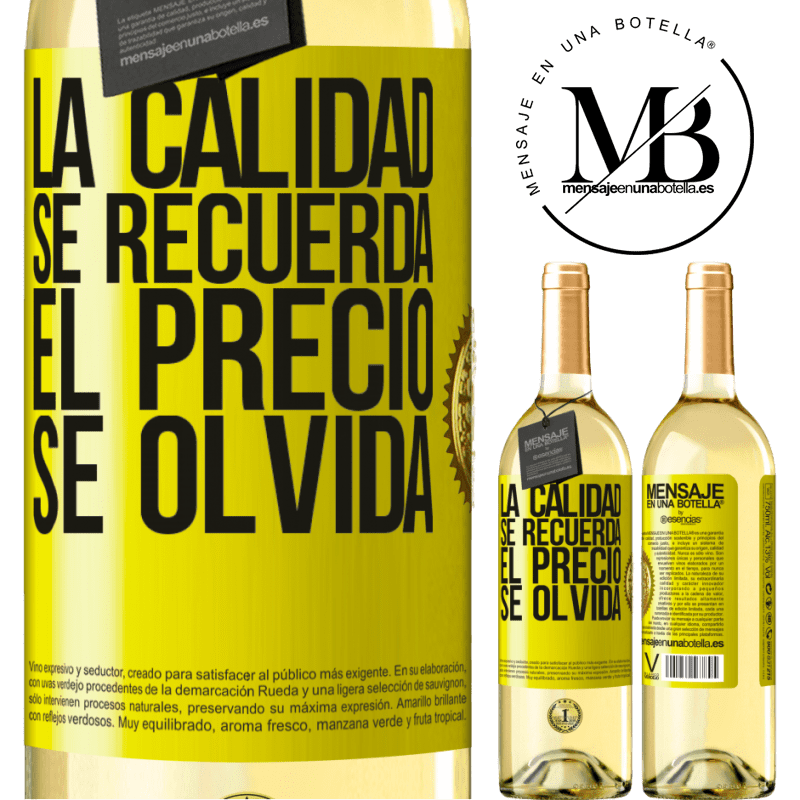 29,95 € Envoi gratuit | Vin blanc Édition WHITE La qualité est mémorisée, le prix est oublié Étiquette Jaune. Étiquette personnalisable Vin jeune Récolte 2022 Verdejo