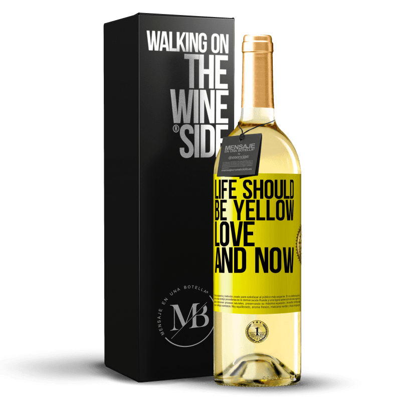 29,95 € Бесплатная доставка | Белое вино Издание WHITE Жизнь должна быть желтой. Любовь и сейчас Желтая этикетка. Настраиваемая этикетка Молодое вино Урожай 2023 Verdejo