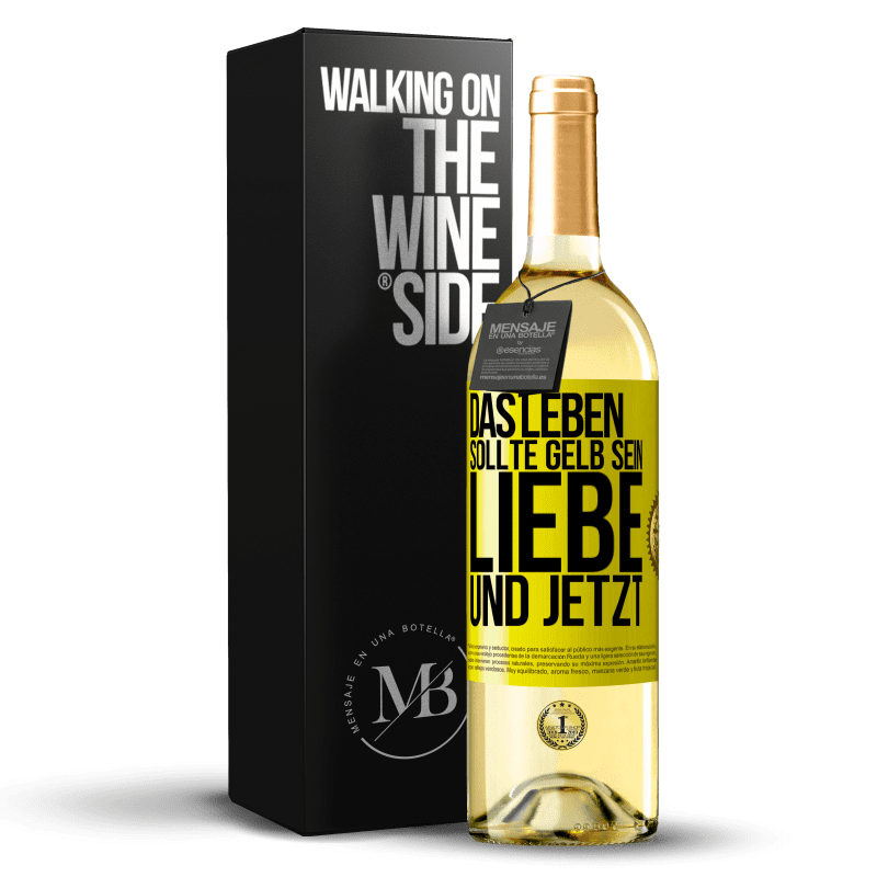29,95 € Kostenloser Versand | Weißwein WHITE Ausgabe Das Leben sollte gelb sein. Liebe und jetzt Gelbes Etikett. Anpassbares Etikett Junger Wein Ernte 2023 Verdejo