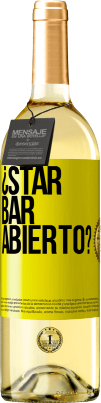 29,95 € | Белое вино Издание WHITE ¿STAR BAR abierto? Желтая этикетка. Настраиваемая этикетка Молодое вино Урожай 2025 Verdejo