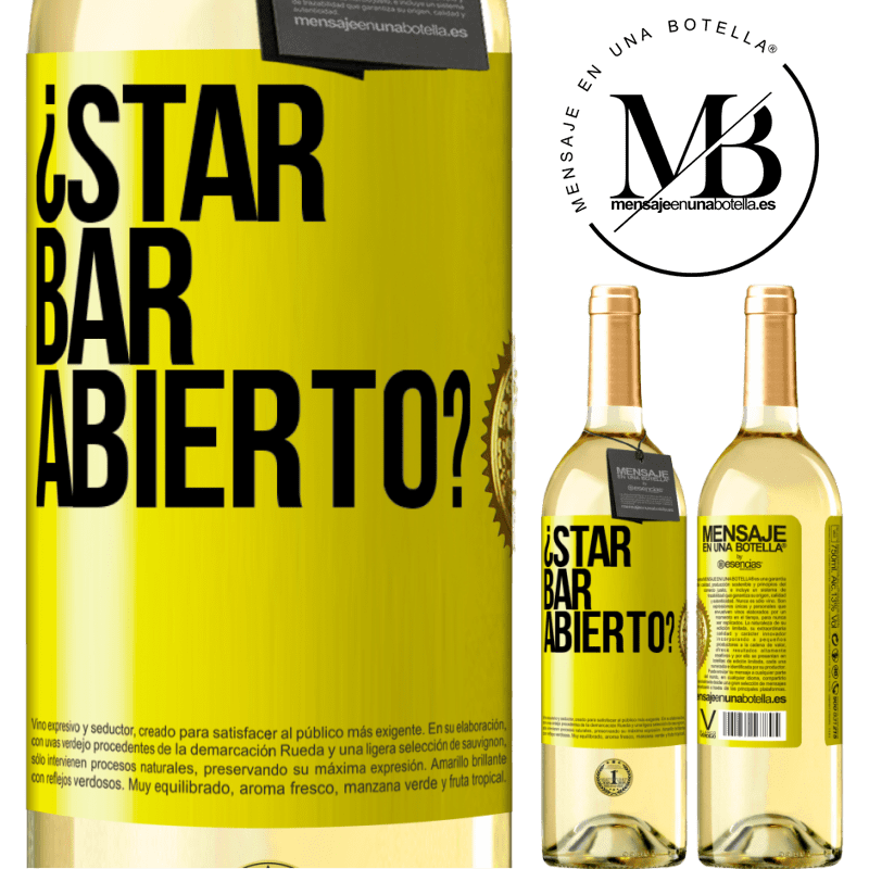 29,95 € Free Shipping | White Wine WHITE Edition ¿STAR BAR abierto? Yellow Label. Customizable label Young wine Harvest 2022 Verdejo