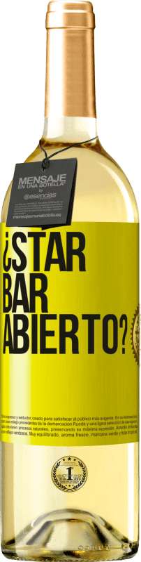 29,95 € | Vino Blanco Edición WHITE ¿STAR BAR abierto? Etiqueta Amarilla. Etiqueta personalizable Vino joven Cosecha 2023 Verdejo