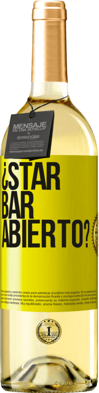 29,95 € | Vino Blanco Edición WHITE ¿STAR BAR abierto? Etiqueta Amarilla. Etiqueta personalizable Vino joven Cosecha 2025 Verdejo