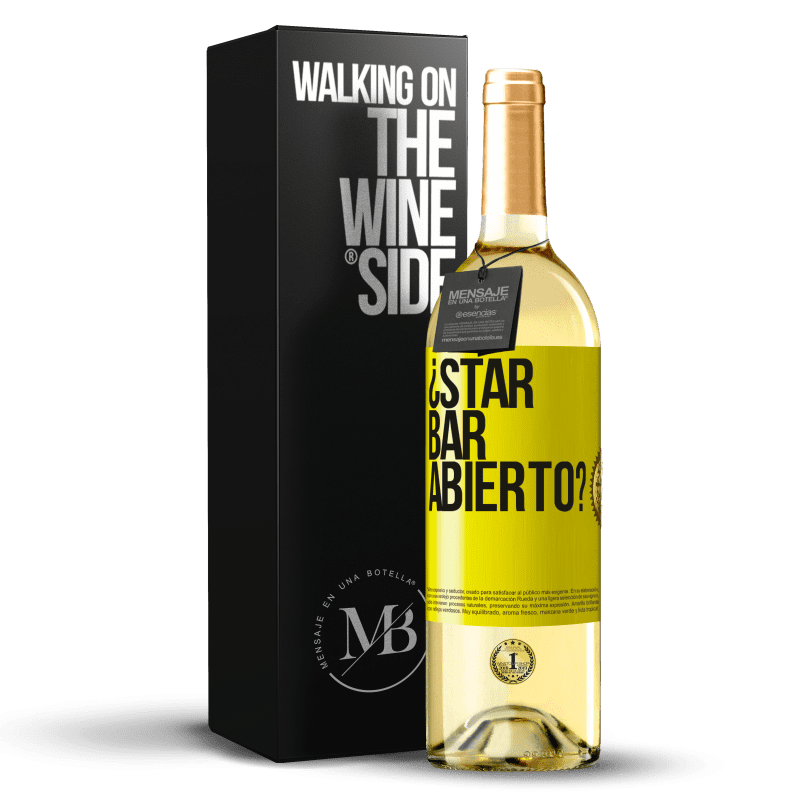 29,95 € Kostenloser Versand | Weißwein WHITE Ausgabe ¿STAR BAR abierto? Gelbes Etikett. Anpassbares Etikett Junger Wein Ernte 2023 Verdejo
