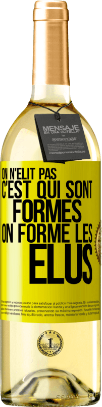 29,95 € Envoi gratuit | Vin blanc Édition WHITE On n'élit pas c'est qui sont formés, on forme les élus Étiquette Jaune. Étiquette personnalisable Vin jeune Récolte 2025 Verdejo
