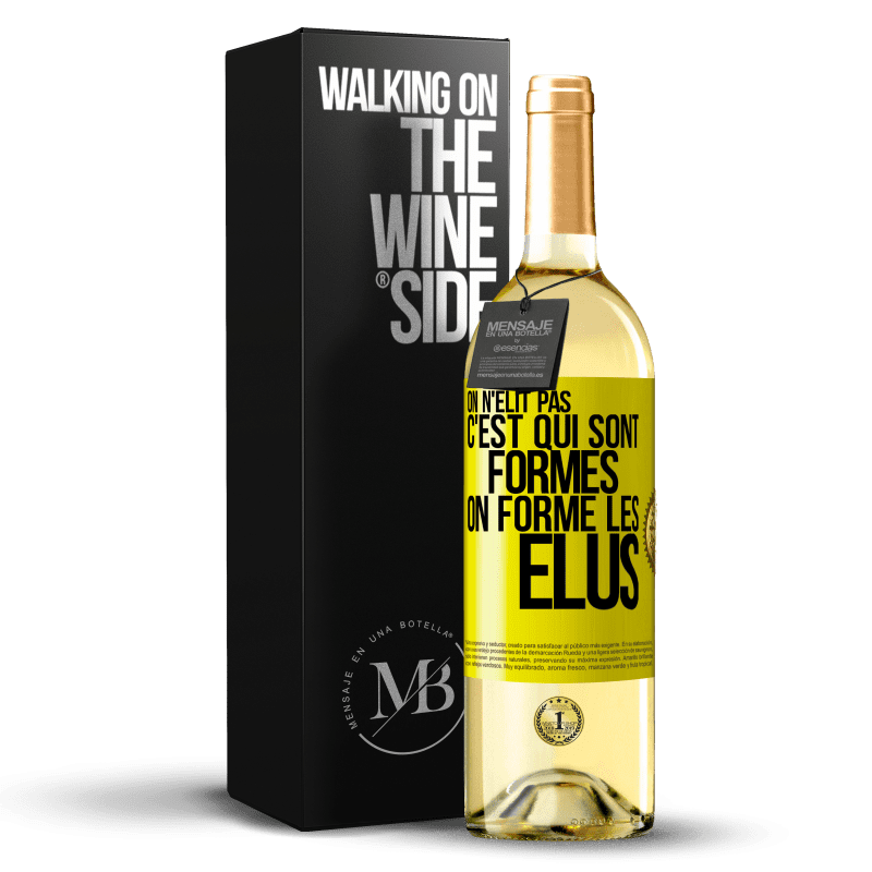 29,95 € Envoi gratuit | Vin blanc Édition WHITE On n'élit pas c'est qui sont formés, on forme les élus Étiquette Jaune. Étiquette personnalisable Vin jeune Récolte 2024 Verdejo