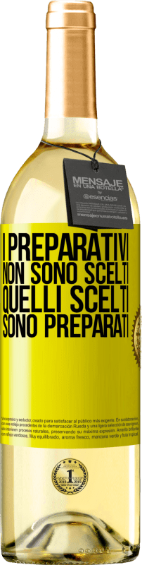 Spedizione Gratuita | Vino bianco Edizione WHITE I preparativi non sono scelti, quelli scelti sono preparati Etichetta Gialla. Etichetta personalizzabile Vino giovane Raccogliere 2023 Verdejo