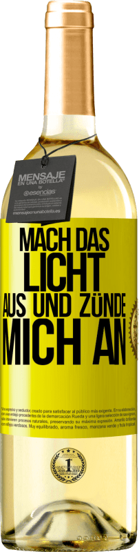 29,95 € Kostenloser Versand | Weißwein WHITE Ausgabe Mach das Licht aus und zünde mich an Gelbes Etikett. Anpassbares Etikett Junger Wein Ernte 2025 Verdejo