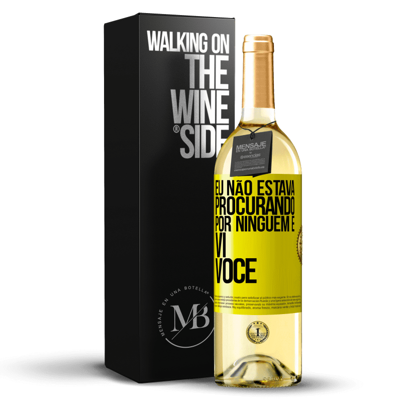 29,95 € Envio grátis | Vinho branco Edição WHITE Eu não estava procurando por ninguém e vi você Etiqueta Amarela. Etiqueta personalizável Vinho jovem Colheita 2025 Verdejo