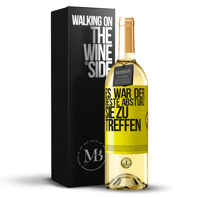 29,95 € Kostenloser Versand | Weißwein WHITE Ausgabe Es war der beste Absturz, Sie zu treffen Gelbes Etikett. Anpassbares Etikett Junger Wein Ernte 2023 Verdejo