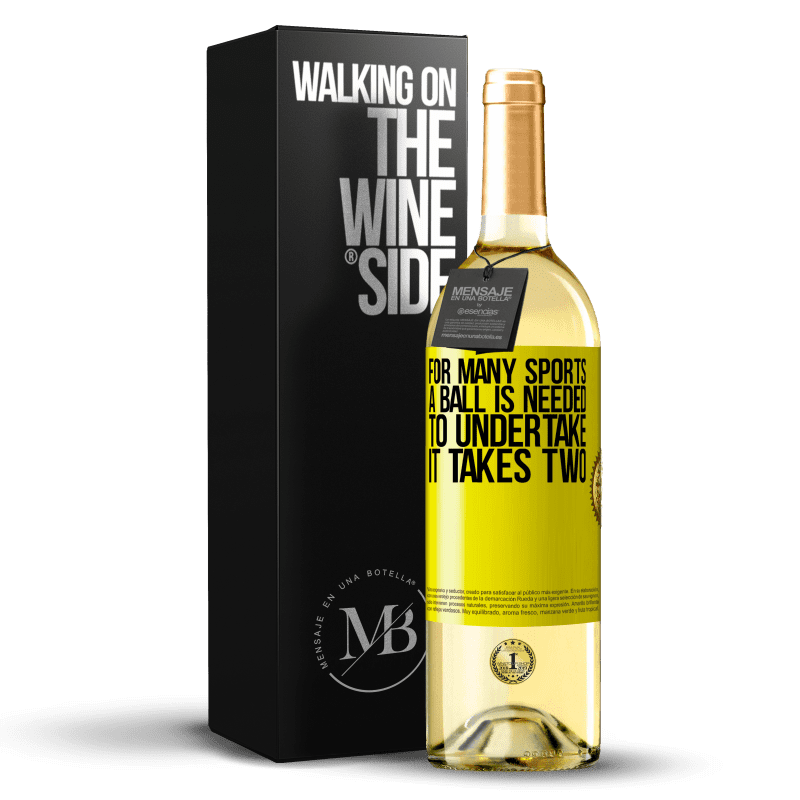 29,95 € Free Shipping | White Wine WHITE Edition For many sports a ball is needed. To undertake, it takes two Yellow Label. Customizable label Young wine Harvest 2023 Verdejo
