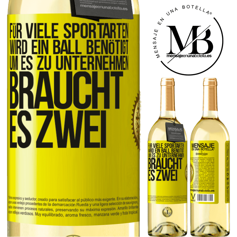 29,95 € Kostenloser Versand | Weißwein WHITE Ausgabe Für viele Sportarten wird ein Ball benötigt. Um es zu unternehmen, braucht es zwei Gelbes Etikett. Anpassbares Etikett Junger Wein Ernte 2024 Verdejo