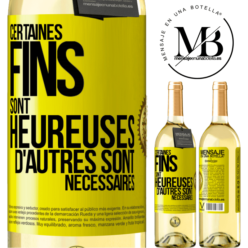 29,95 € Envoi gratuit | Vin blanc Édition WHITE Certaines fins sont heureuses. D'autres sont nécessaires Étiquette Jaune. Étiquette personnalisable Vin jeune Récolte 2024 Verdejo