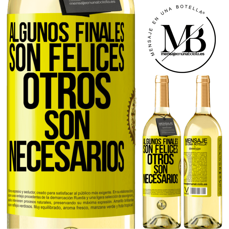 29,95 € Envío gratis | Vino Blanco Edición WHITE Algunos finales son felices. Otros son necesarios Etiqueta Amarilla. Etiqueta personalizable Vino joven Cosecha 2024 Verdejo