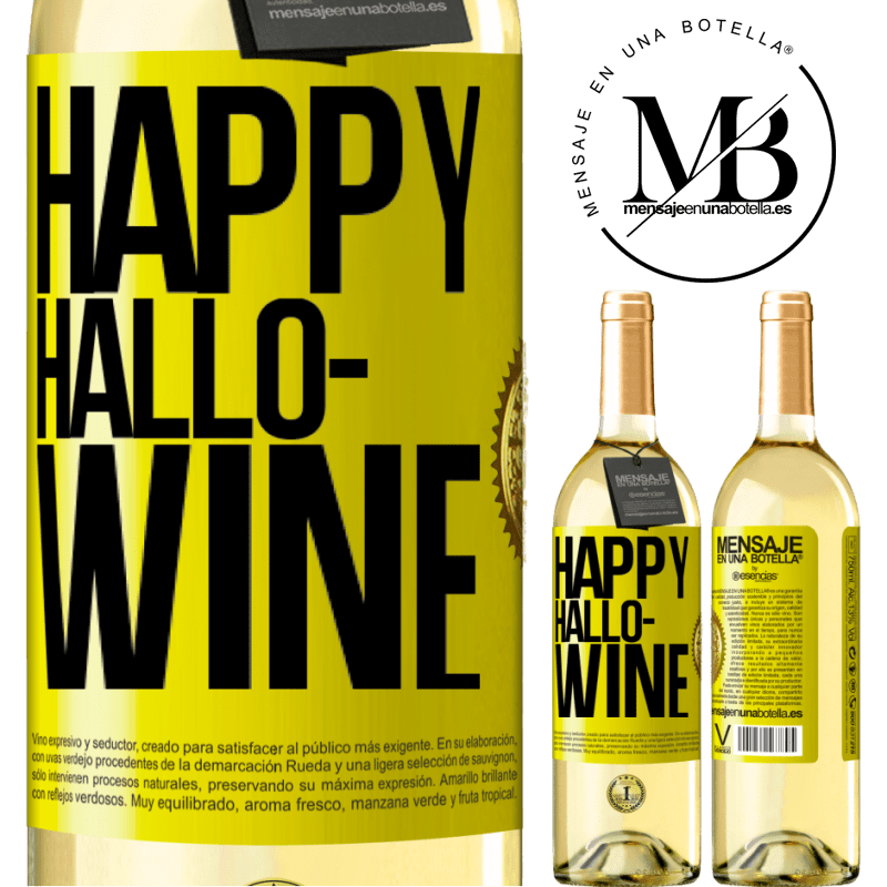 29,95 € Free Shipping | White Wine WHITE Edition Happy Hallo-Wine Yellow Label. Customizable label Young wine Harvest 2022 Verdejo