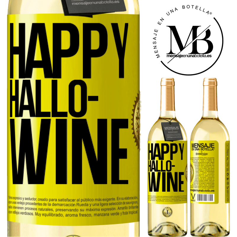29,95 € Free Shipping | White Wine WHITE Edition Happy Hallo-Wine Yellow Label. Customizable label Young wine Harvest 2024 Verdejo