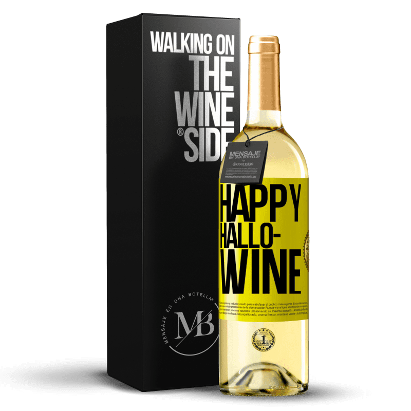 29,95 € Envío gratis | Vino Blanco Edición WHITE Happy Hallo-Wine Etiqueta Amarilla. Etiqueta personalizable Vino joven Cosecha 2023 Verdejo