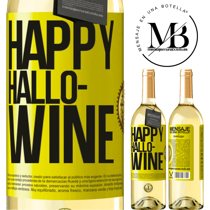 29,95 € Kostenloser Versand | Weißwein WHITE Ausgabe Happy Hallo-Wine Gelbes Etikett. Anpassbares Etikett Junger Wein Ernte 2024 Verdejo