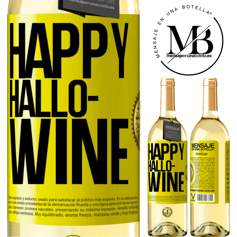 29,95 € Spedizione Gratuita | Vino bianco Edizione WHITE Happy Hallo-Wine Etichetta Gialla. Etichetta personalizzabile Vino giovane Raccogliere 2024 Verdejo