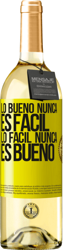 29,95 € Envío gratis | Vino Blanco Edición WHITE Lo bueno nunca es fácil. Lo fácil nunca es bueno Etiqueta Amarilla. Etiqueta personalizable Vino joven Cosecha 2025 Verdejo