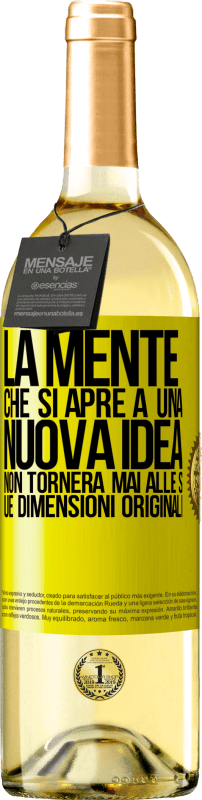 29,95 € | Vino bianco Edizione WHITE La mente che si apre a una nuova idea non tornerà mai alle sue dimensioni originali Etichetta Gialla. Etichetta personalizzabile Vino giovane Raccogliere 2025 Verdejo