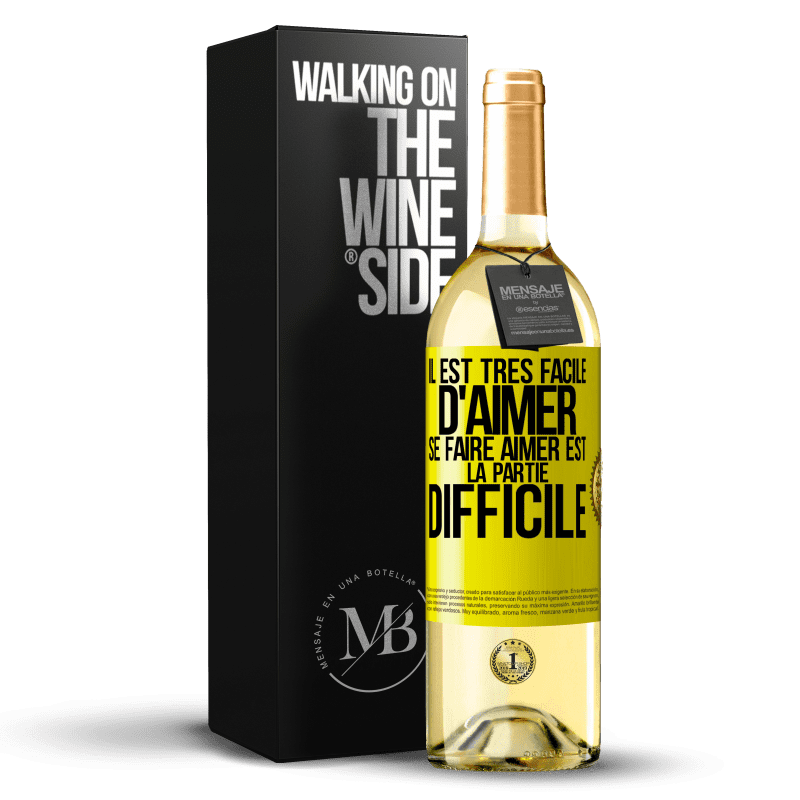 29,95 € Envoi gratuit | Vin blanc Édition WHITE Il est très facile d'aimer, se faire aimer est la partie difficile Étiquette Jaune. Étiquette personnalisable Vin jeune Récolte 2024 Verdejo