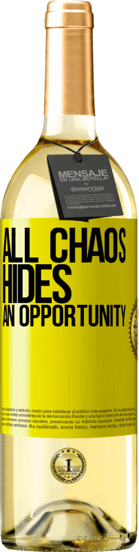 29,95 € | White Wine WHITE Edition All chaos hides an opportunity Yellow Label. Customizable label Young wine Harvest 2023 Verdejo