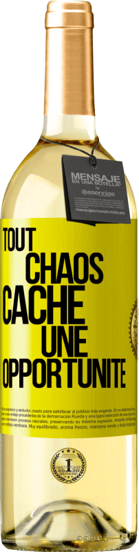 29,95 € | Vin blanc Édition WHITE Tout chaos cache une opportunité Étiquette Jaune. Étiquette personnalisable Vin jeune Récolte 2024 Verdejo