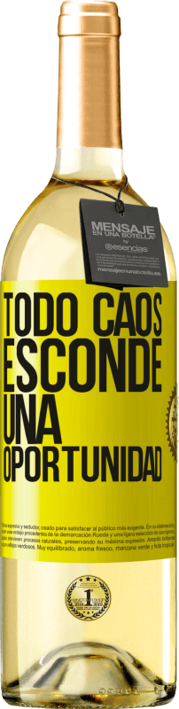 29,95 € | Vino Blanco Edición WHITE Todo caos esconde una oportunidad Etiqueta Amarilla. Etiqueta personalizable Vino joven Cosecha 2023 Verdejo