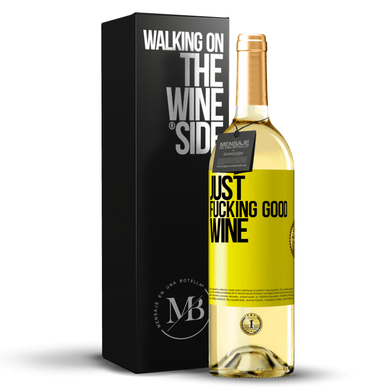 29,95 € 送料無料 | 白ワイン WHITEエディション Just fucking good wine 黄色のラベル. カスタマイズ可能なラベル 若いワイン 収穫 2023 Verdejo
