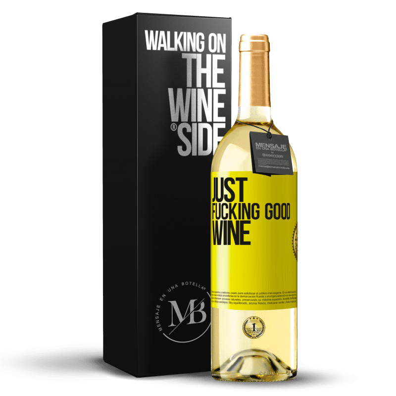 29,95 € Kostenloser Versand | Weißwein WHITE Ausgabe Just fucking good wine Gelbes Etikett. Anpassbares Etikett Junger Wein Ernte 2024 Verdejo