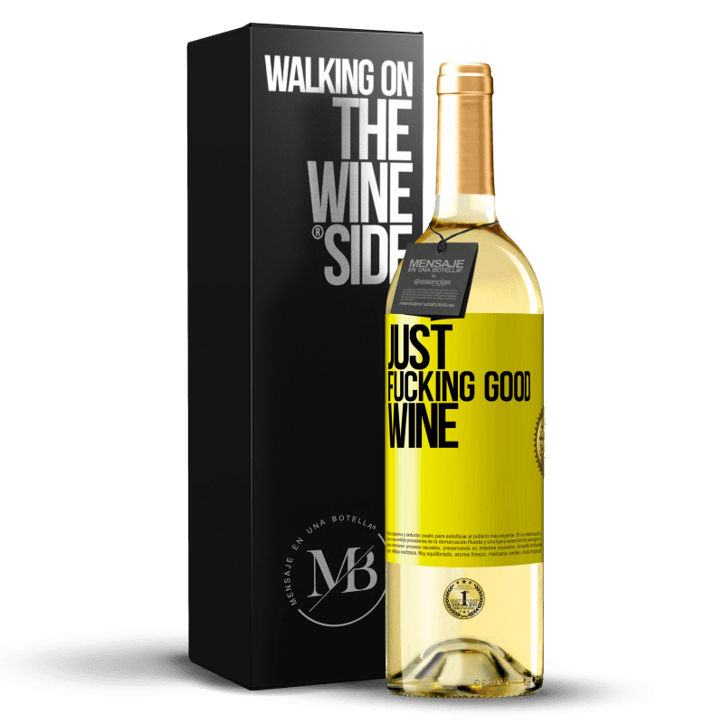 29,95 € Spedizione Gratuita | Vino bianco Edizione WHITE Just fucking good wine Etichetta Gialla. Etichetta personalizzabile Vino giovane Raccogliere 2023 Verdejo
