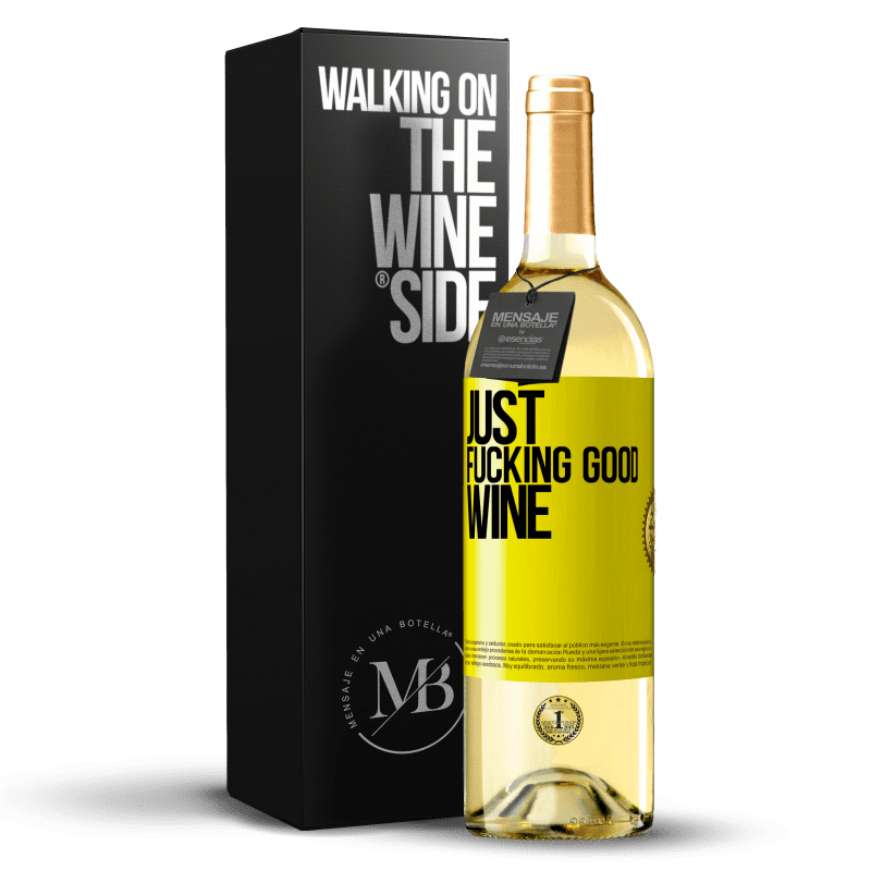29,95 € Spedizione Gratuita | Vino bianco Edizione WHITE Just fucking good wine Etichetta Gialla. Etichetta personalizzabile Vino giovane Raccogliere 2025 Verdejo