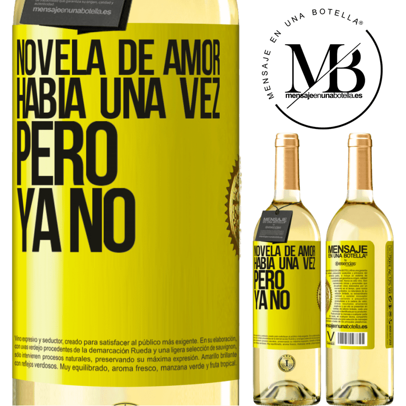 29,95 € Envoi gratuit | Vin blanc Édition WHITE Roman d'amour. Il était une fois, mais pas plus Étiquette Jaune. Étiquette personnalisable Vin jeune Récolte 2022 Verdejo