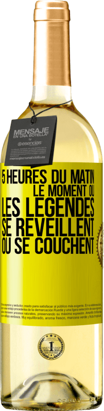 29,95 € | Vin blanc Édition WHITE 5 heures du matin. Le moment où les légendes se réveillent ou se couchent Étiquette Jaune. Étiquette personnalisable Vin jeune Récolte 2025 Verdejo