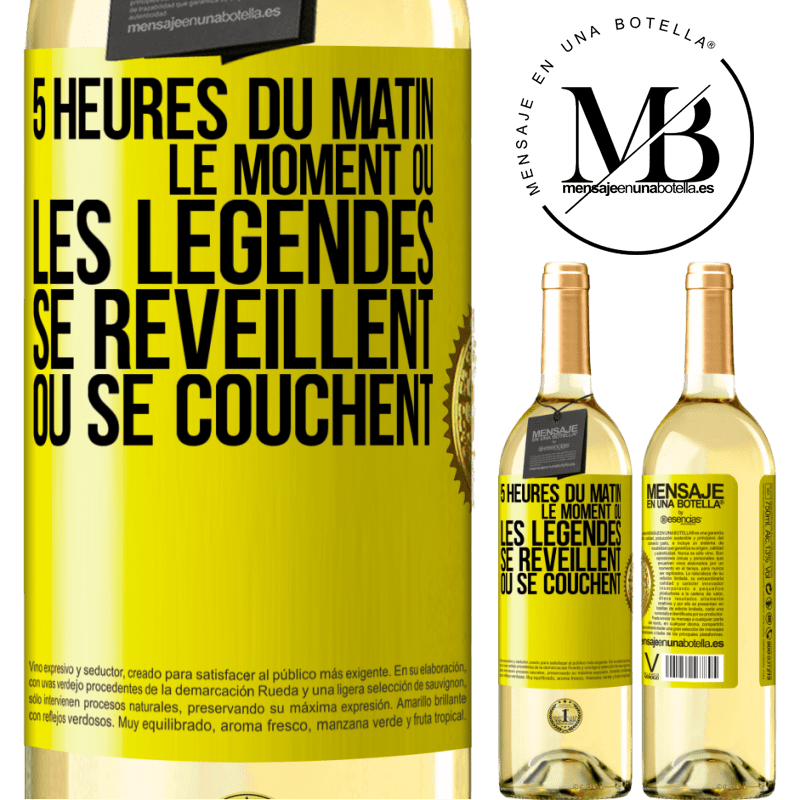 29,95 € Envoi gratuit | Vin blanc Édition WHITE 5 heures du matin. Le moment où les légendes se réveillent ou se couchent Étiquette Jaune. Étiquette personnalisable Vin jeune Récolte 2024 Verdejo