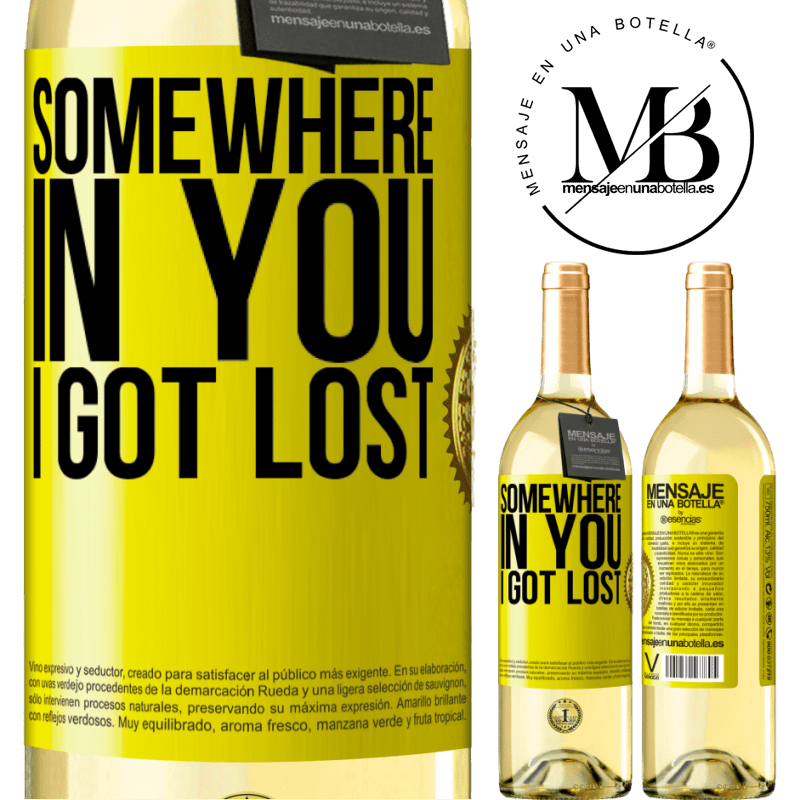 29,95 € Free Shipping | White Wine WHITE Edition Somewhere in you I got lost Yellow Label. Customizable label Young wine Harvest 2022 Verdejo