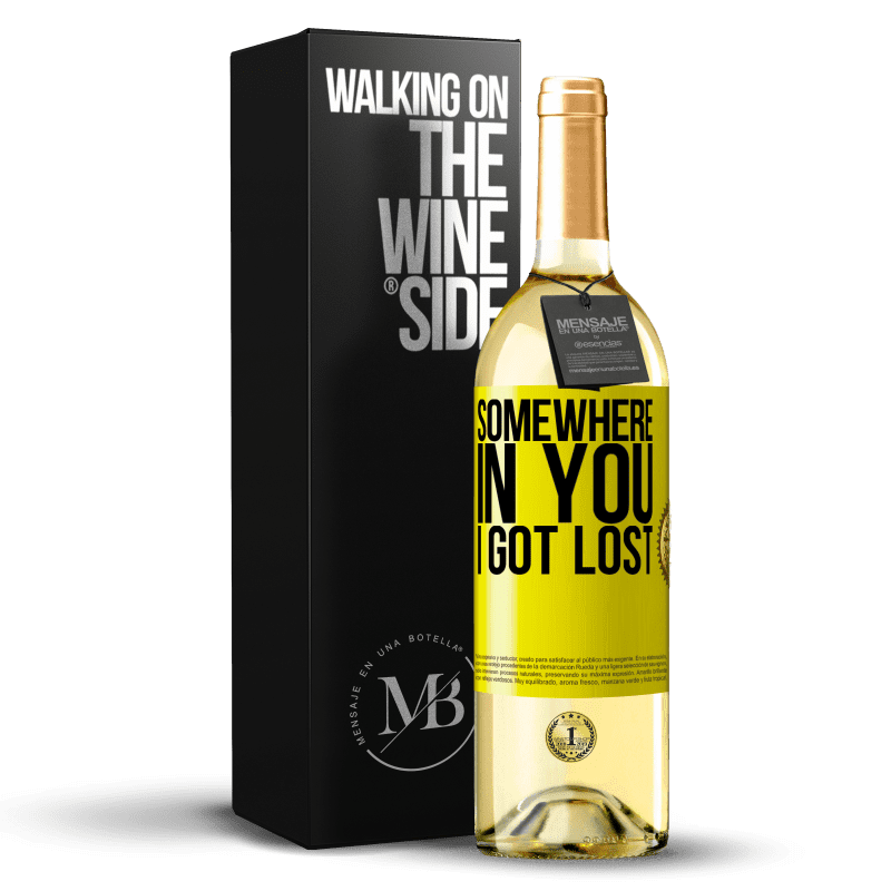 29,95 € Free Shipping | White Wine WHITE Edition Somewhere in you I got lost Yellow Label. Customizable label Young wine Harvest 2024 Verdejo