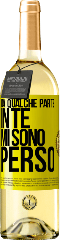 29,95 € Spedizione Gratuita | Vino bianco Edizione WHITE Da qualche parte in te mi sono perso Etichetta Gialla. Etichetta personalizzabile Vino giovane Raccogliere 2024 Verdejo