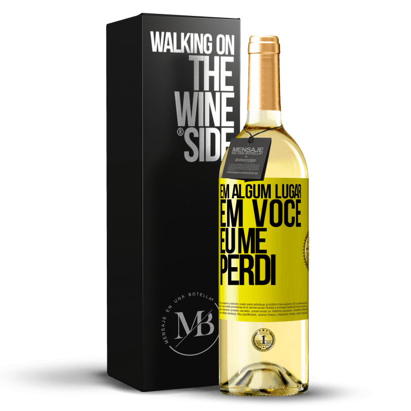 29,95 € Envio grátis | Vinho branco Edição WHITE Em algum lugar em você eu me perdi Etiqueta Amarela. Etiqueta personalizável Vinho jovem Colheita 2024 Verdejo