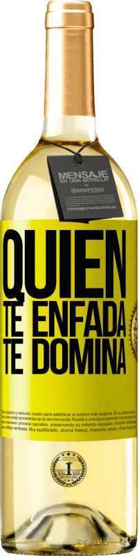29,95 € | Vino Blanco Edición WHITE Quien te enfada, te domina Etiqueta Amarilla. Etiqueta personalizable Vino joven Cosecha 2025 Verdejo